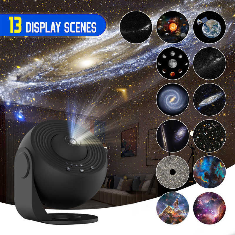 13 in 1 Planetarium Projector Starry Sky Galaxy Star Projector Night Light LED Lamp for Bedroom Room Decor Decorative Night Light