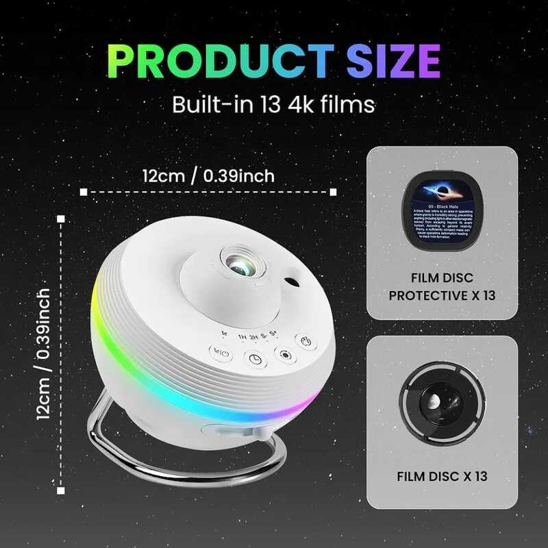 13 in 1 Planetarium Projector Starry Sky Galaxy Star Projector Night Light LED Lamp for Bedroom Room Decor Decorative Night Light