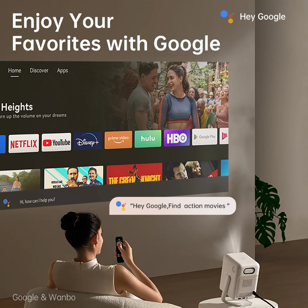 Wanbo T2 Ultra Gimbal Projector Free 120° Angle 1080P Full HD Android 11.0 ASA 3.0 Technology Home Theater Netflix